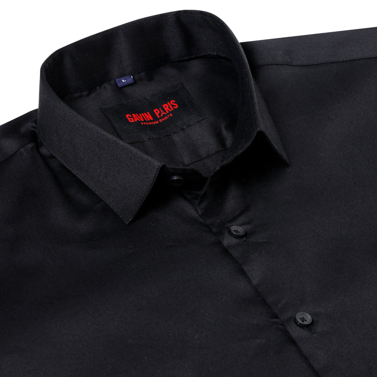Solid Black Full Sleeve Shirt (D003)
