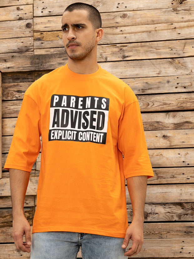 Parent Advise Neon Orange Over size tee