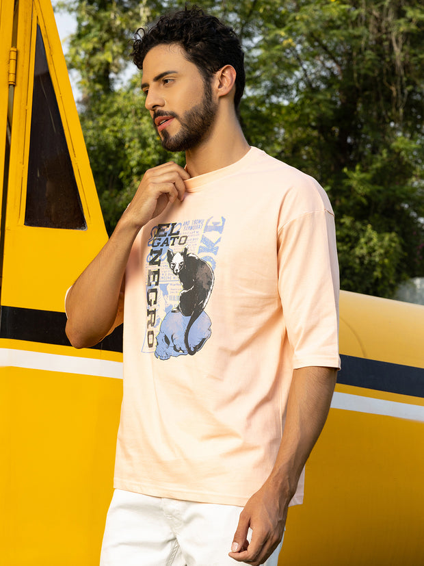 EL Gato Peach Oversized Tee by Gavin Paris