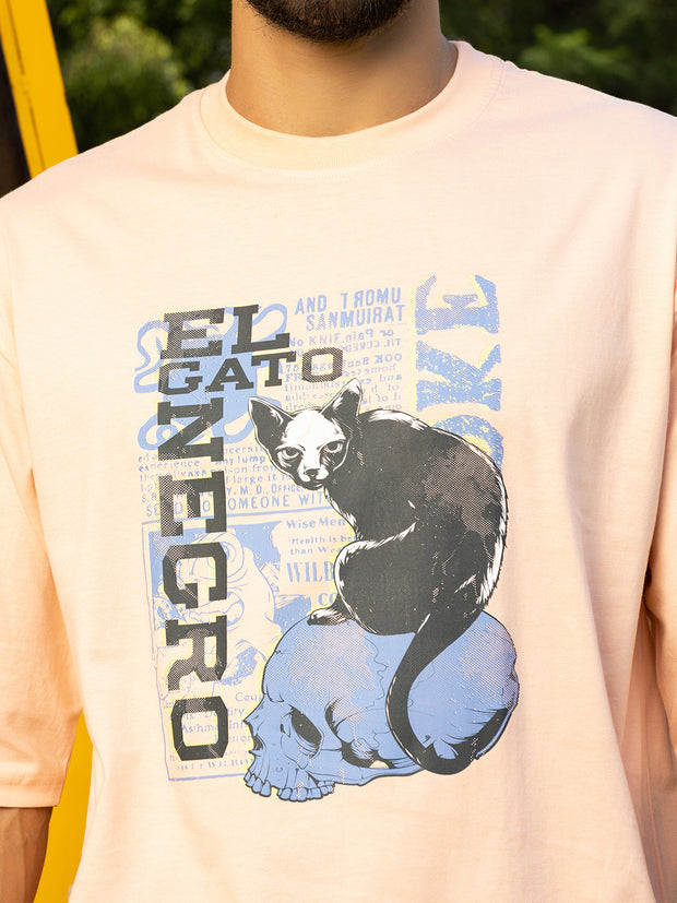 EL Gato Peach Oversized Tee by Gavin Paris