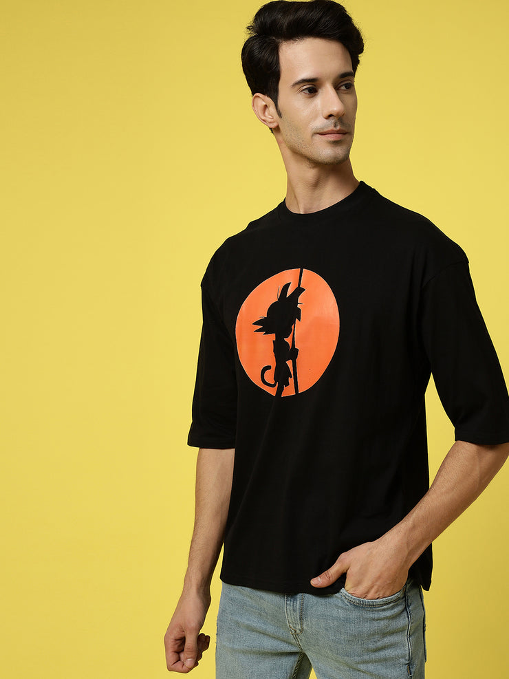 Standing Goten Black Oversized Tee by Gavin Paris