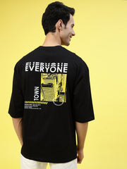 Everyone Black Oversized Both Side Printed Tee