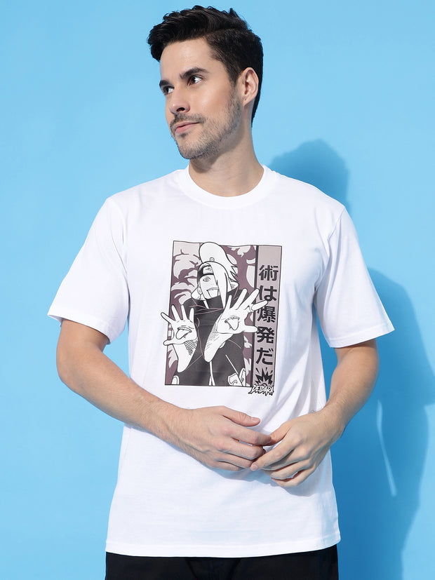 Deidara White Slim Fit Regular Tee