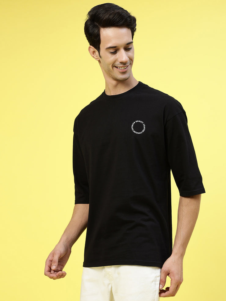 Everyone Black Oversized Both Side Printed Tee