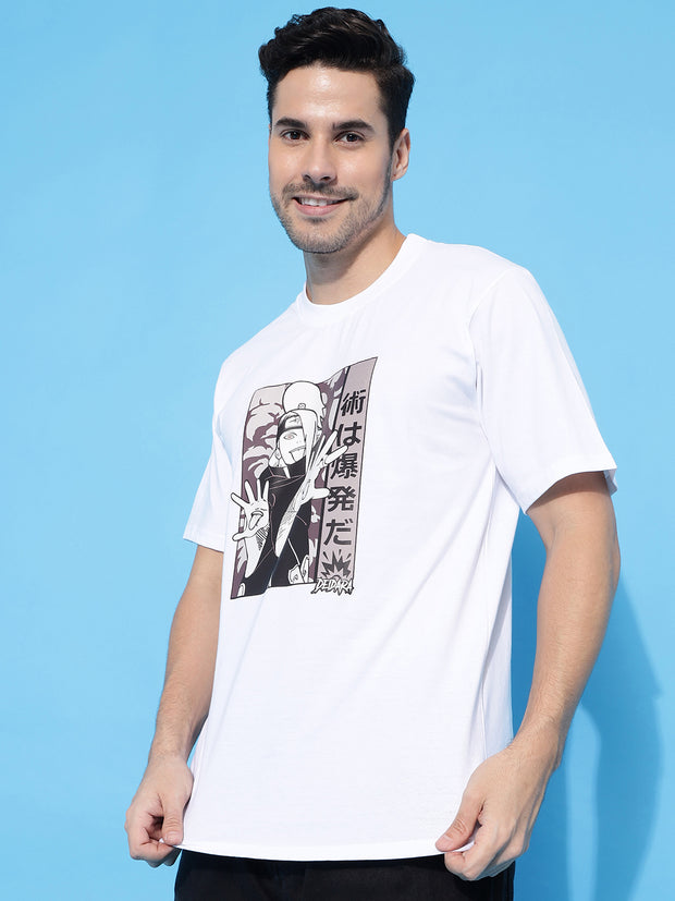 Deidara White Slim Fit Regular Tee