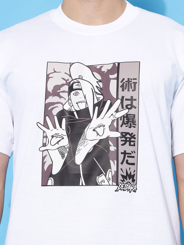 Deidara White Slim Fit Regular Tee