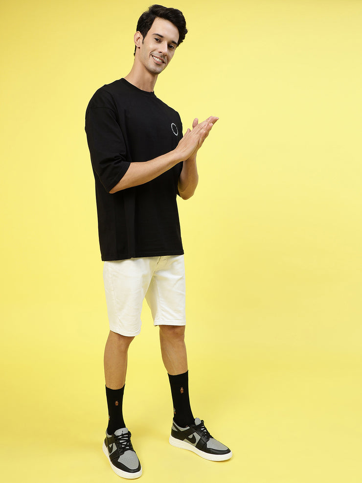 Everyone Black Oversized Both Side Printed Tee