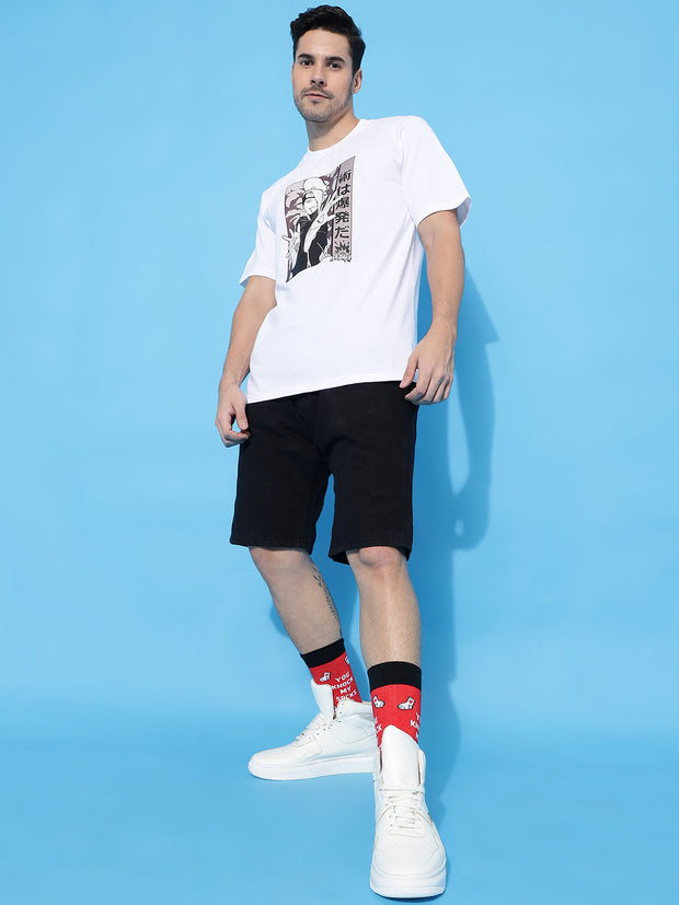 Deidara White Slim Fit Regular Tee