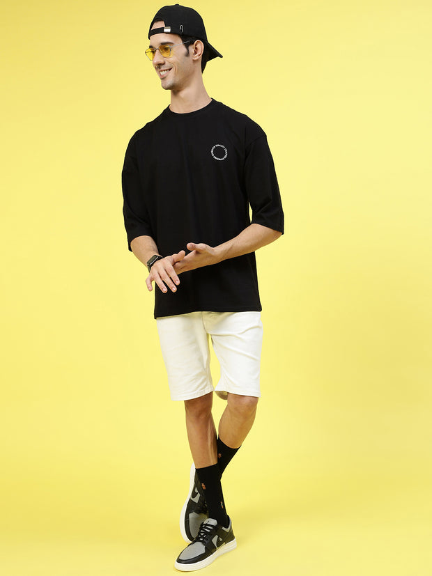 Everyone Black Oversized Both Side Printed Tee