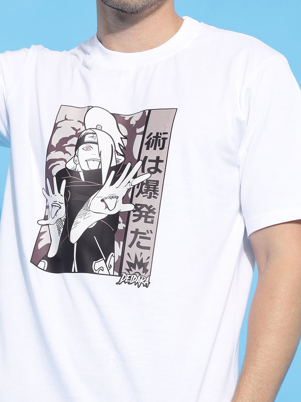 Deidara White Slim Fit Regular Tee