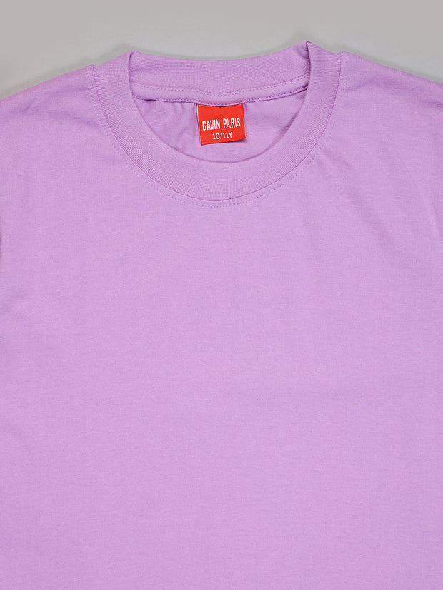 Lavender Plain T-shirts for Boys & Girls