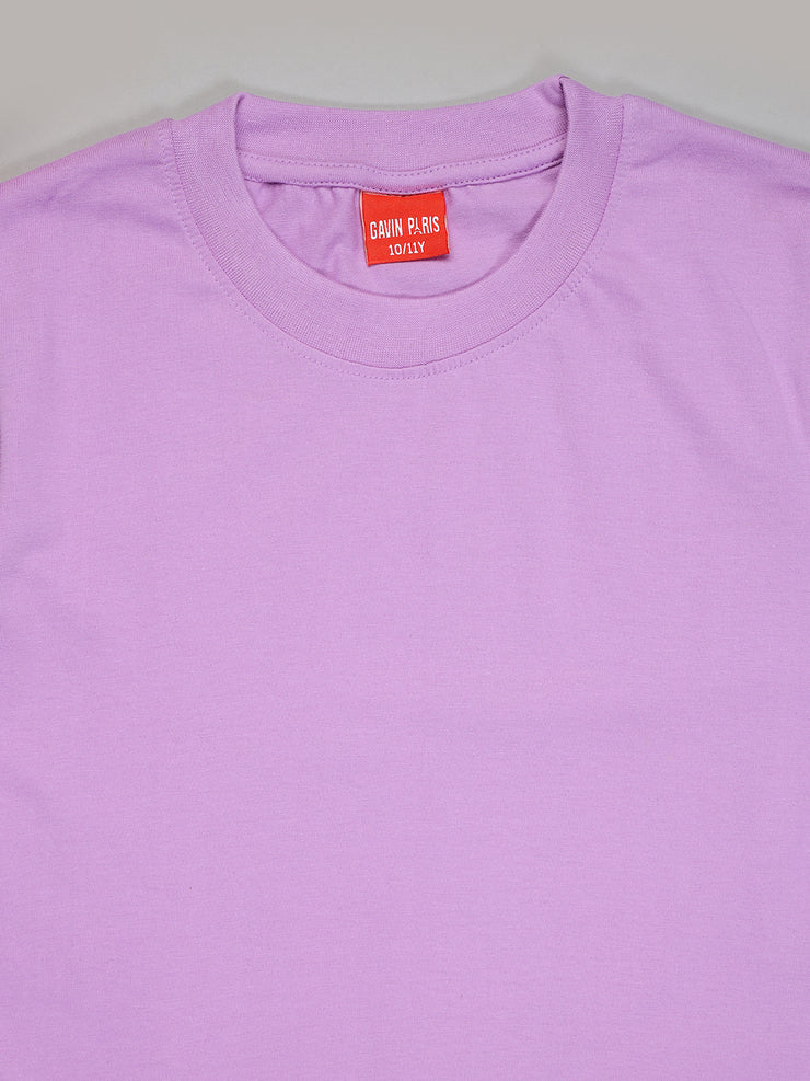 Lavender Plain T-shirts for Boys & Girls