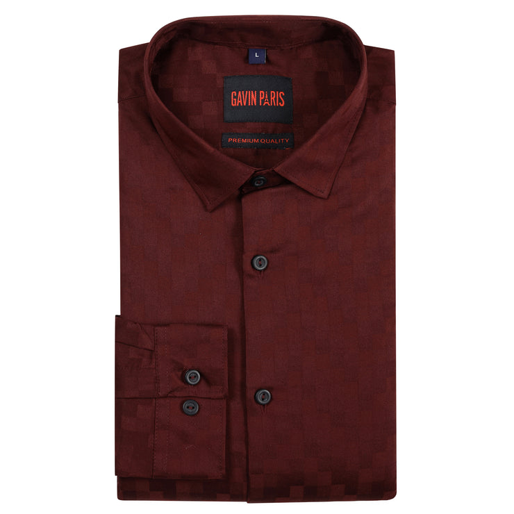 Maroon Checkered Full Sleeve Shirt (GP174)