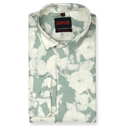 Floral Print Full Sleeve Shirt - Sage Green and Cream (GP233)