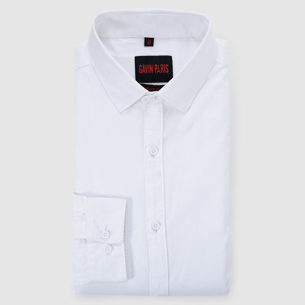 Classic White Men's Full Sleeve Shirt (GP320)