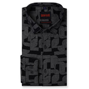 Black Full Sleeve Shirt with Modern Geometric Pattern (GP262)