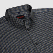 Geometric Stripe Full Sleeve Shirt - Charcoal Grey (GP209)