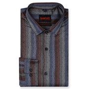 Tribal Stripe Full Sleeve Shirt - Blue and Maroont (GP213)