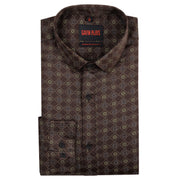 Brown Diamond Pattern Full Sleeve Shirt (GP194)