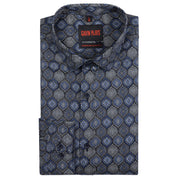 Blue Hexagonal Pattern Full Sleeve Shirt (GP191)