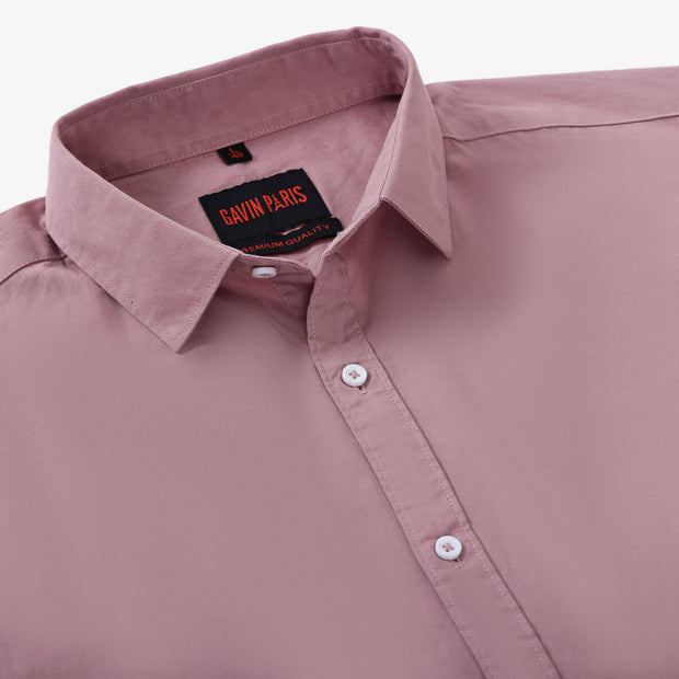 Soft Mauve Plain Men's Full Sleeve Shirt (GP315)