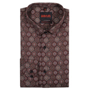 Maroon Hexagonal Pattern Full Sleeve Shirt (GP192)