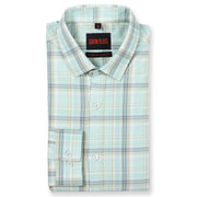 Full Sleeve Shirt - Mint Green and Grey Plaid (GP166)