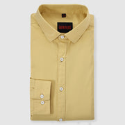 Mustard Yellow Plain Men's Full Sleeve Shirt (GP312)