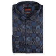 Navy Blue Checkered Full Sleeve Shirt (GP200)