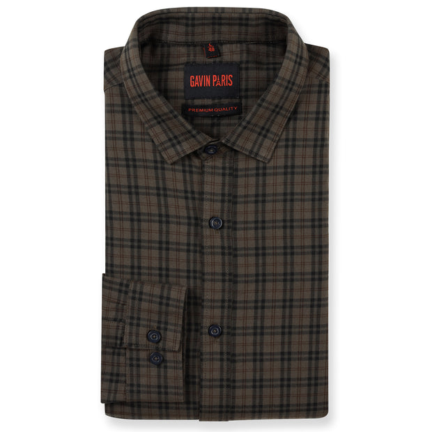 Brown and Black Plain Full Sleeve Shirt (GP165)