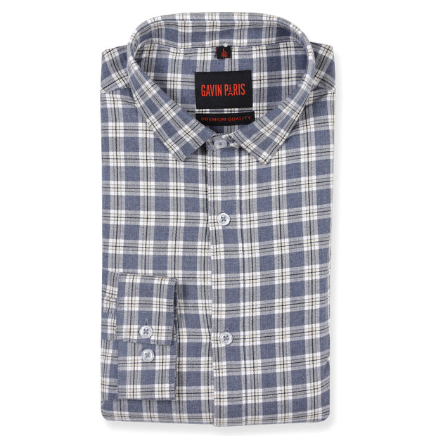 Blue and White Checkered Full Sleeve Shirt (GP141)