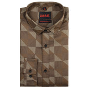 Full-Sleeve Brown Geometric Pattern Shirt (GP204)