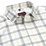 Checkered Full Sleeve Shirt - Beige and Olive (GP225)