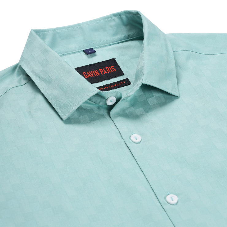 Aqua Checkered Full Sleeve Shirt (GP179)