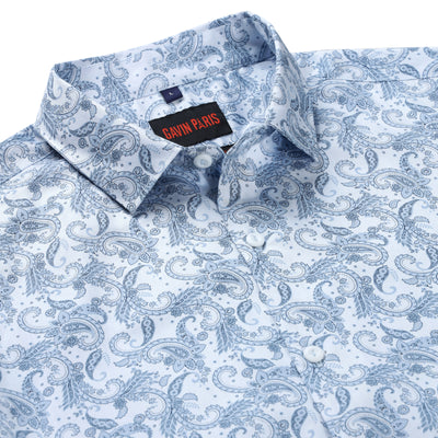 Paisley Print Full Sleeve Shirt - Sky Blue (GP208)