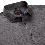 Geometric Pattern Full Sleeve Shirt - Charcoal Grey (GP248)