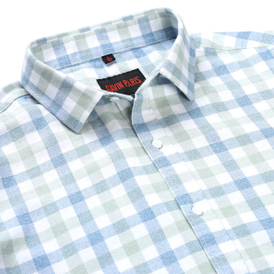 Checkered Full Sleeve Shirt - Blue and Green (GP224)