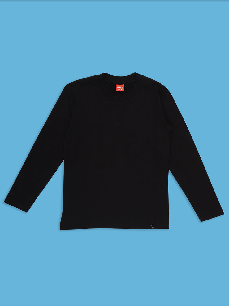 Black Plain full sleeve t shirts for Boys & Girls