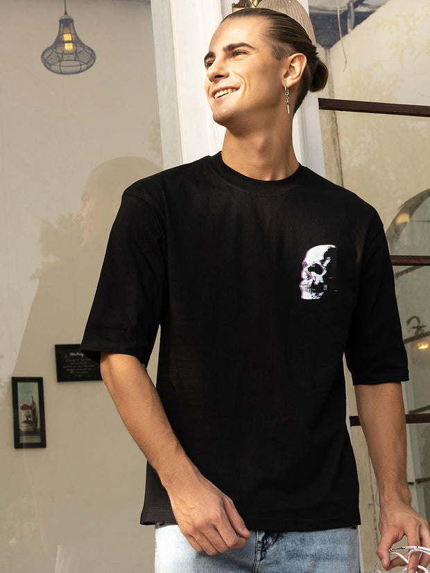 Soulsick Oversized Both Side Printed Black Tee