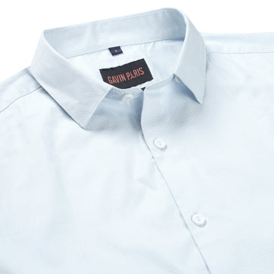 Textured Solid Full Sleeve Shirt - Light Blue (GP217)