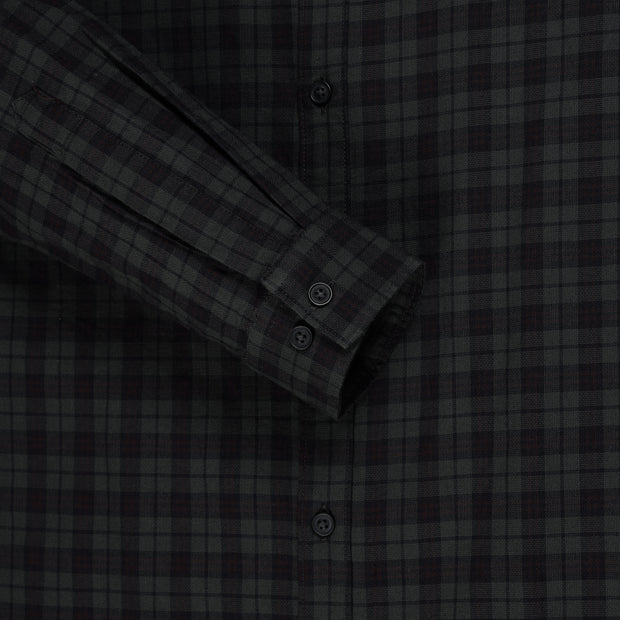 Dark Green and Black Plaid Pattern Full Sleeve Shirt (GP158)