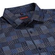 Navy Blue Checkered Full Sleeve Shirt (GP200)