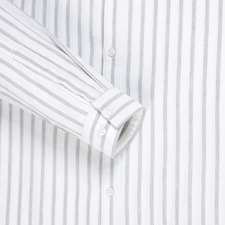 Full Sleeve Shirt - White with Grey Striped Pattern (GP159)