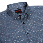 Mandala Print Full Sleeve Shirt - Navy Blue (GP247)