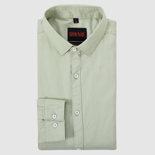 Sage Green Solid Men's Full Sleeve Shirt (GP317)