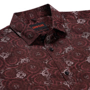 Burgundy Floral Full Sleeve Shirt (GP190)