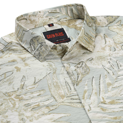 Abstract Floral Print Full Sleeve Shirt - Sand and Sage (GP230)