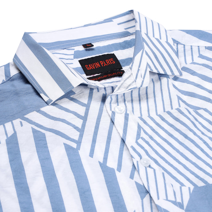 Blue & White Striped Full Sleeve Shirt(GP169)