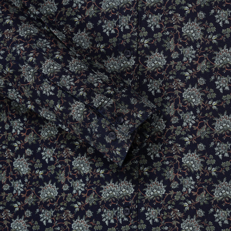 Navy Blue Floral Print Full Sleeve Shirt (GP143)