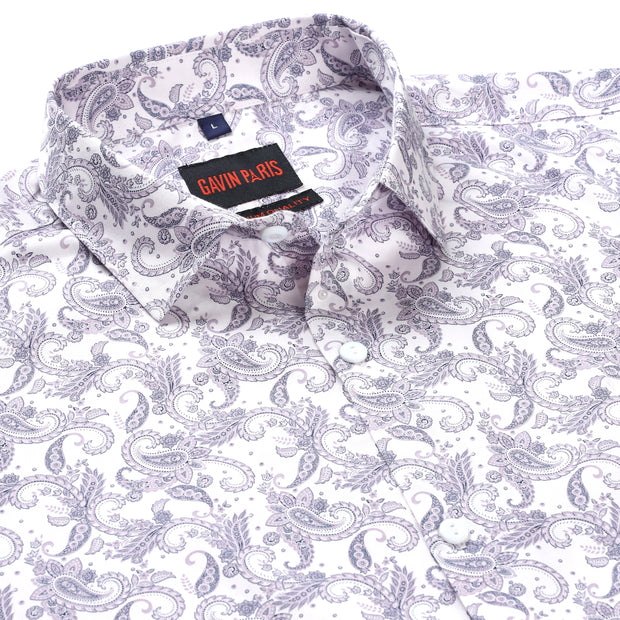 Paisley Print Full Sleeve Shirt - Lavender (GP207)